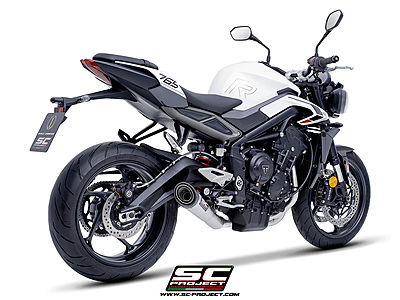 SC Project 3-1 Stainless Steel Full Exhaust System, With S1 Stainless Steel Exhaust for Triumph Street Triple 765 2023 Onwards