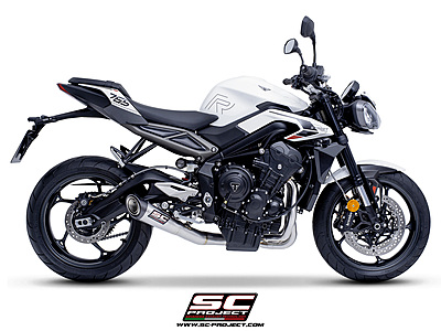 SC Project 3-1 Stainless Steel Full Exhaust System, With S1 Stainless Steel Exhaust for Triumph Street Triple 765 2023 Onwards SC Project 3-1 Stainless Steel Full Exhaust System, With S1 Stainless Steel Exhaust for Triumph Street Triple 765 2023 Onwards