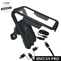 BOBO BM11H PRO Fully Waterproof Bike Phone Holder with Vibration Controller (with Fast 15W Wireless Charger & USB-C Input/Output Port) Motorcycle Mobile Mount BOBO BM11H PRO Fully Waterproof Bike Phone Holder with Vibration Controller (with Fast 15W Wireless Charger & USB-C Input/Output Port) Motorcycle Mobile Mount