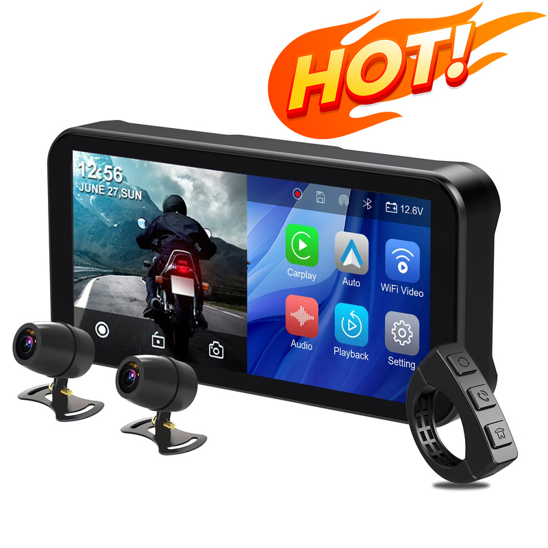 LBC Moto S3 Elite Motorcycle Navigation Screen with Handlebar Remote, Camera & TPMS LBC Moto S3 Elite Motorcycle Navigation Screen with Handlebar Remote, Camera & TPMS