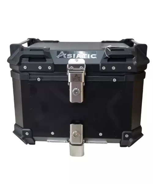 Asiatic Aluminium Top Box 55L with Backrest - Black Asiatic Aluminium Top Box 55L with Backrest - Black