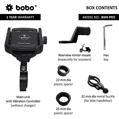 BOBO BM4 PRO Jaw-Grip Bike Phone Holder with Vibration Controller Motorcycle Mobile Mount BOBO BM4 PRO Jaw-Grip Bike Phone Holder with Vibration Controller Motorcycle Mobile Mount