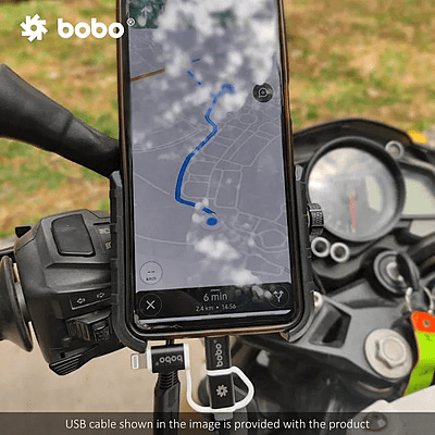 BOBO BM1 PRO Jaw-Grip Bike Phone Holder (with fast USB 3.0 charger, SAE connector & Fast USB Cable) Motorcycle Mobile Mount BOBO BM1 PRO Jaw-Grip Bike Phone Holder (with fast USB 3.0 charger, SAE connector & Fast USB Cable) Motorcycle Mobile Mount