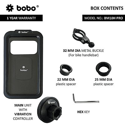 BOBO BM10H PRO Fully Waterproof Bike / Cycle Phone Holder with Vibration Controller Motorcycle Mobile Mount BOBO BM10H PRO Fully Waterproof Bike / Cycle Phone Holder with Vibration Controller Motorcycle Mobile Mount