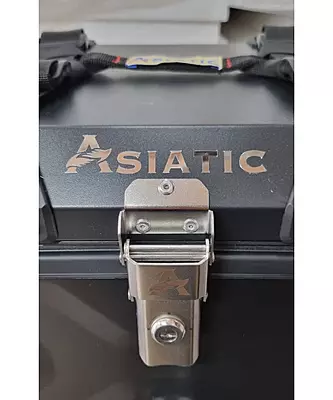 Asiatic Aluminium Top Box 55L with Backrest - Black Asiatic Aluminium Top Box 55L with Backrest - Black