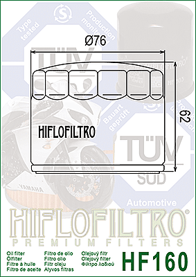 HIFLOFILTRO HF160 Oil Filter HIFLOFILTRO HF160 Oil Filter