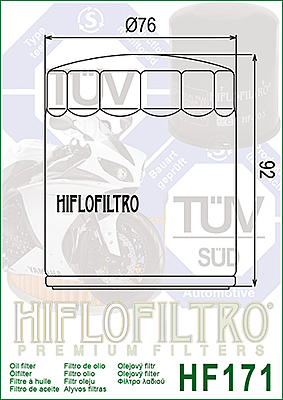 HIFLOFILTRO HF171B Oil Filter HIFLOFILTRO HF171B Oil Filter